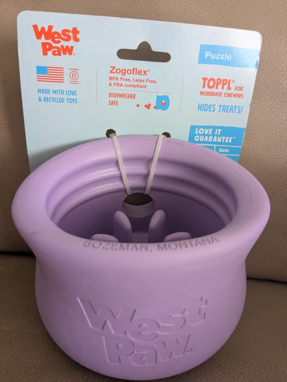Zogoflex Toppl Treat-Dispensing Dog Toy - Lavender